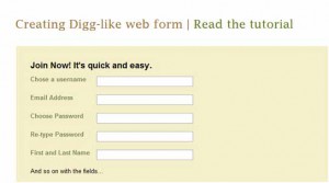 Digg Style Signup Form Using jQuery